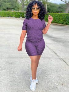 Solid Short Sleeve Set (Two Piece)