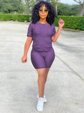 Solid Short Sleeve Set (Two Piece)