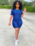 Solid Short Sleeve Set (Two Piece)