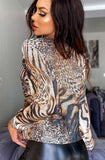 Tiger Patterned Batwing Top